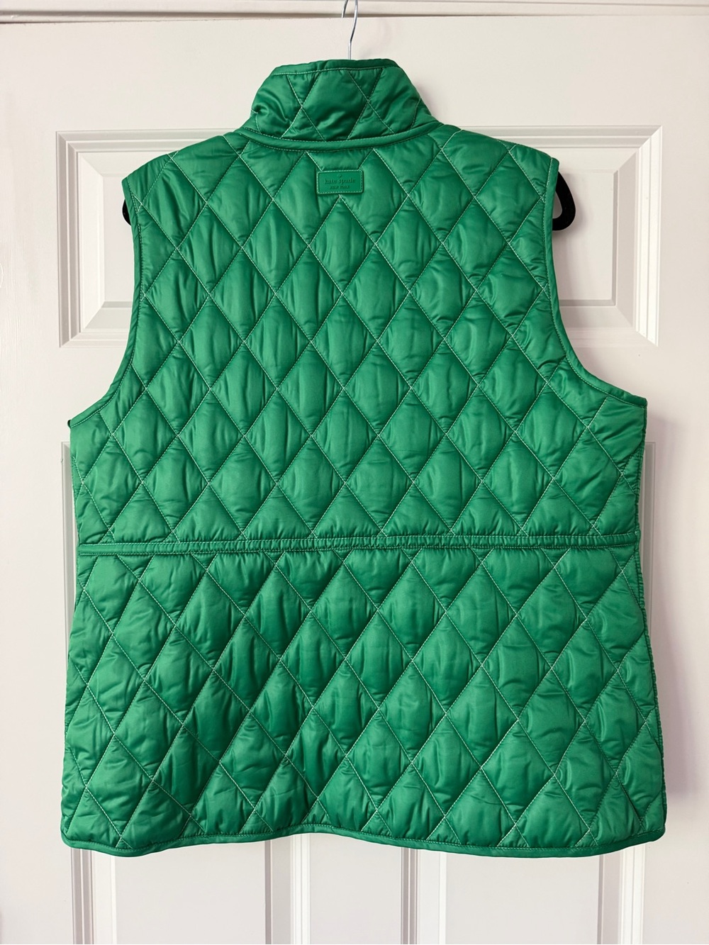 Kate Spade Reversible Quilted Vest Emerald/Green Bean/Cream Polka Dot Size XL - Picture 2 of 11